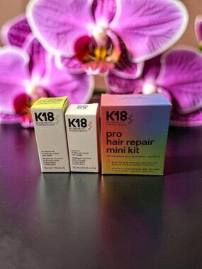 K18 Pro Hair Repair Mini Kit Leave‑In Molecular Repair Mask 0.5 oz Hair Mist 1 o